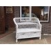 Плетеный диван, с выдвижными ящиками, белый 1120002