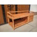 Wicker bench with drawer and shelf 1150002