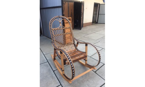 Rocking chair brown with white folding 1100003