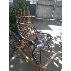 Rocking chair black with a white square, folding 1100012