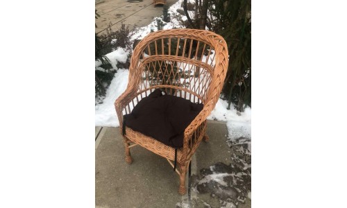 Кресло плетеное из лозы, с подушкой, 1060036