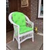 Regular wicker armchair, white with cushion 1060004