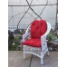 Regular wicker armchair, white with cushion 1060004