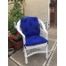 Кресло плетеное обычное, белое с подушкой 1060004