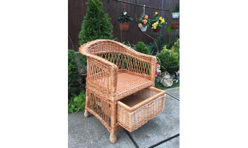 Wicker chair with drawer 1060015